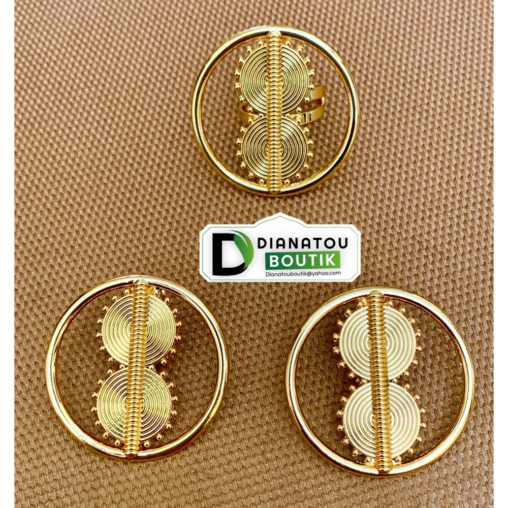 Baoulè Gold Plated Earrings & Ring Set